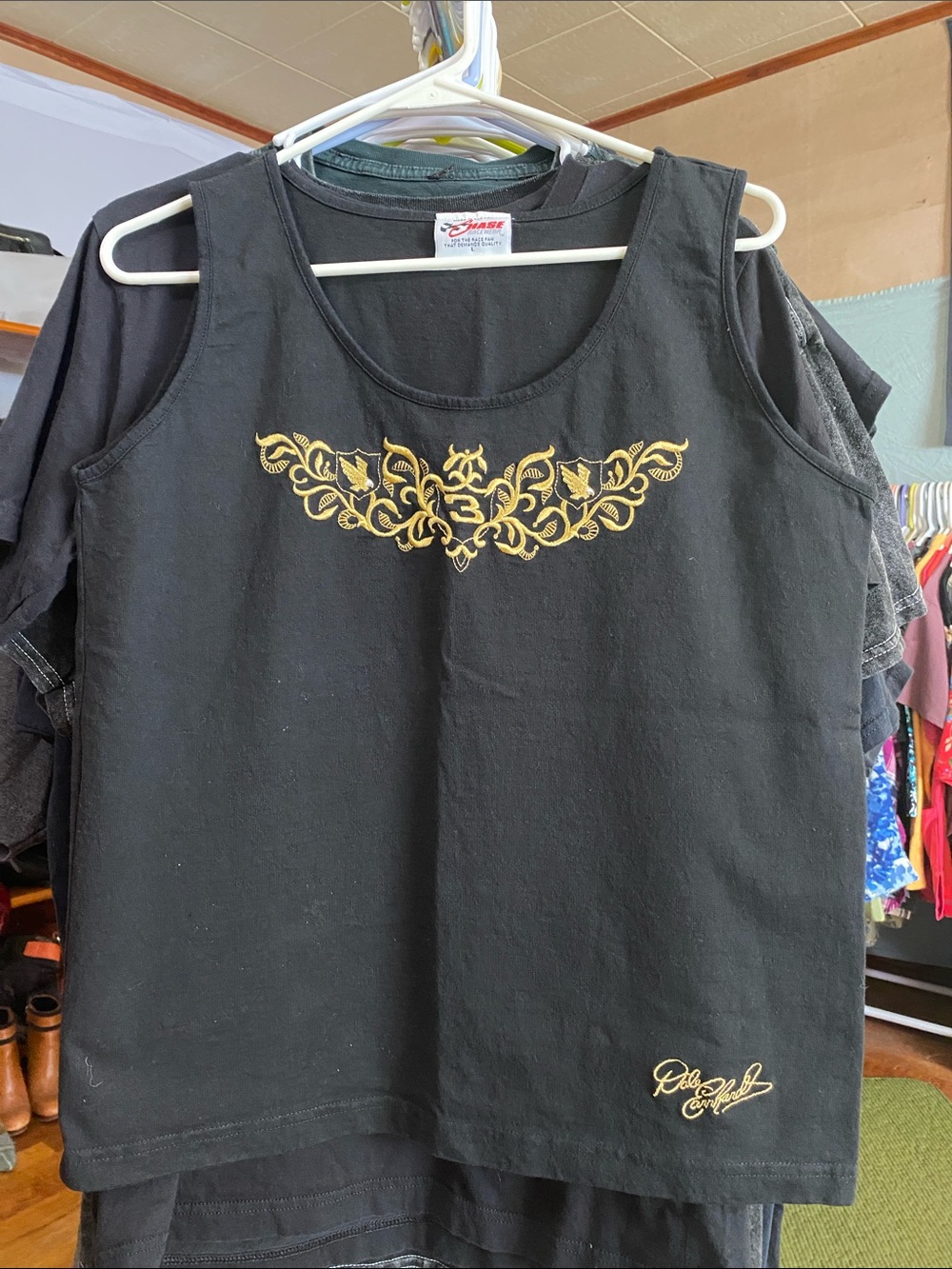 Dale Earnhardt Racing Tank Top with Gold Scroll Embroidery #3